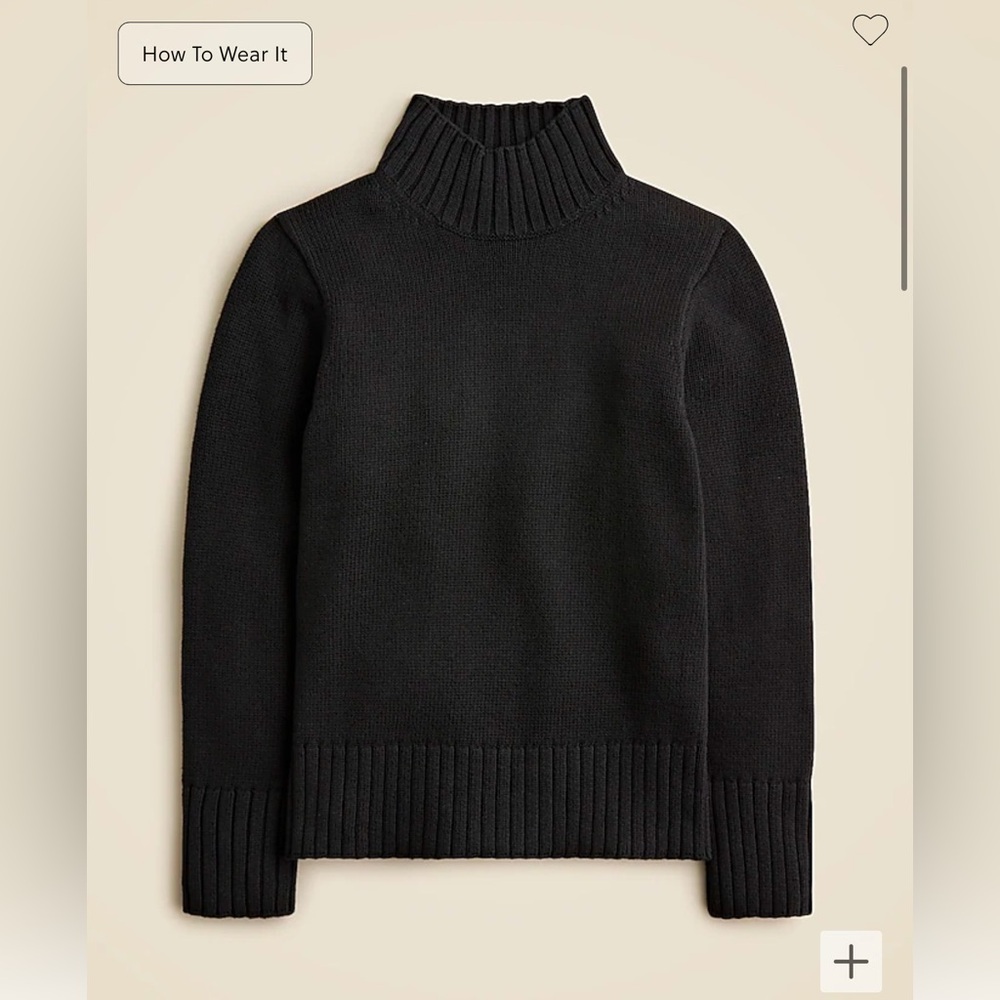 NWOT J. Crew Cotton turtleneck sweater - Black, size S